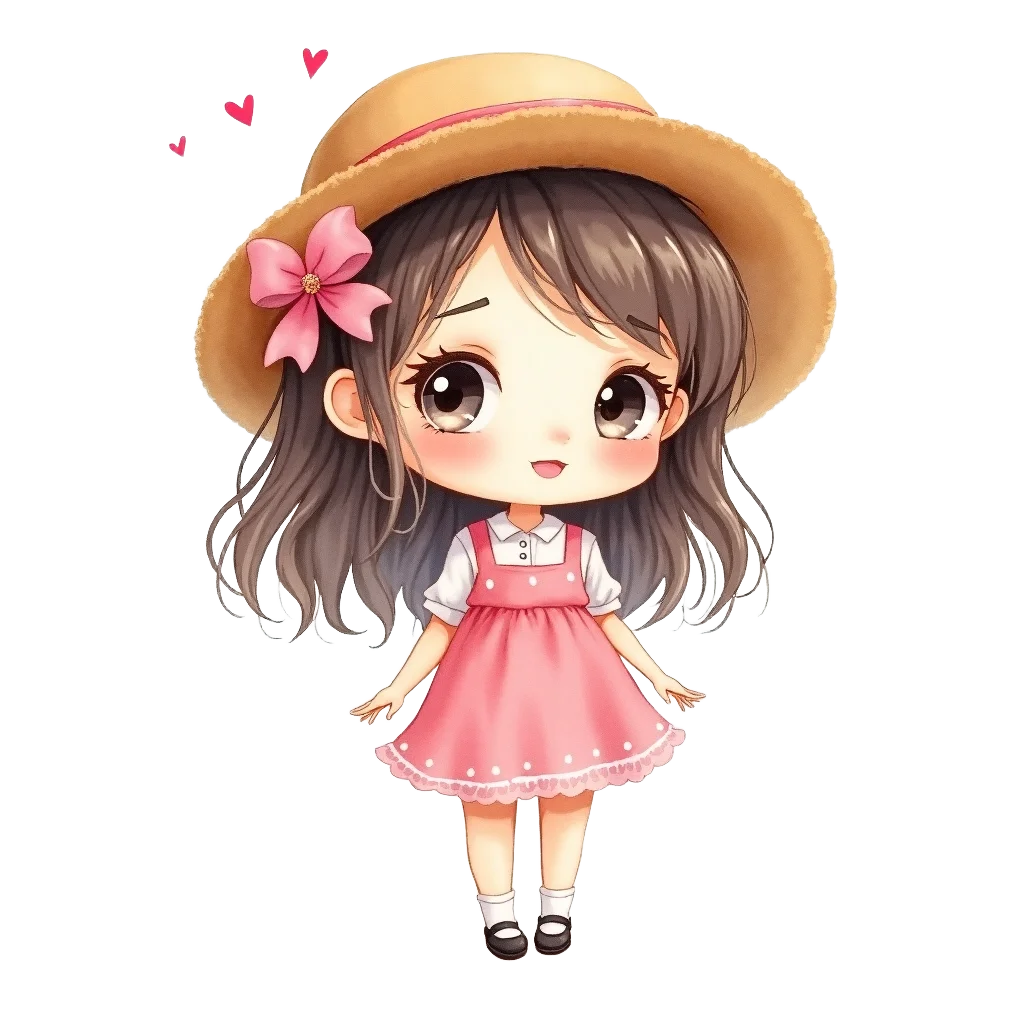 Cute Girl in Straw Hat